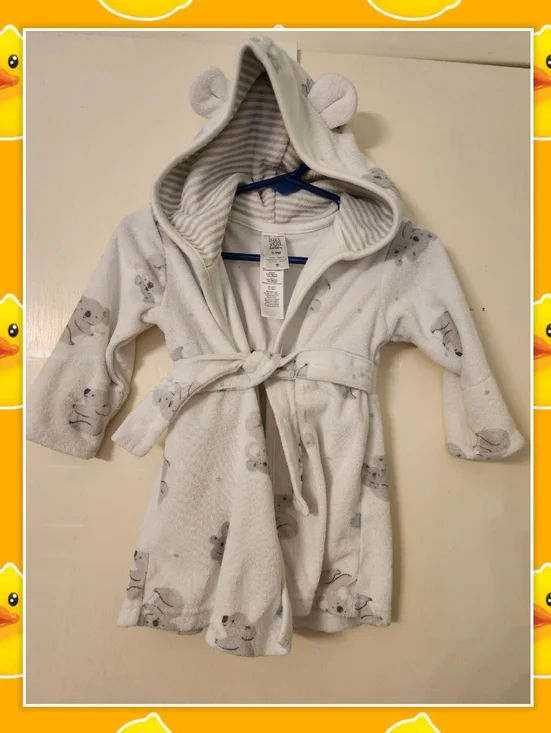 4/$20 - Carter's Baby Bath Robe Koala Bear- 0-9 Months - Picture 1 of 4